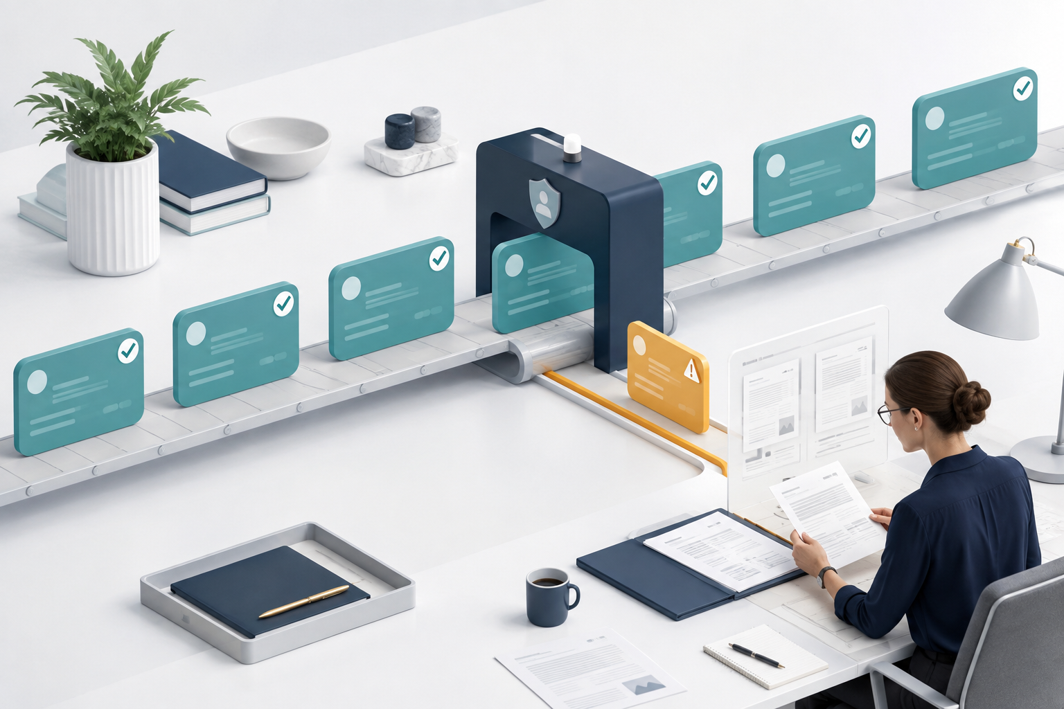 Human review gate in an AI workflow
